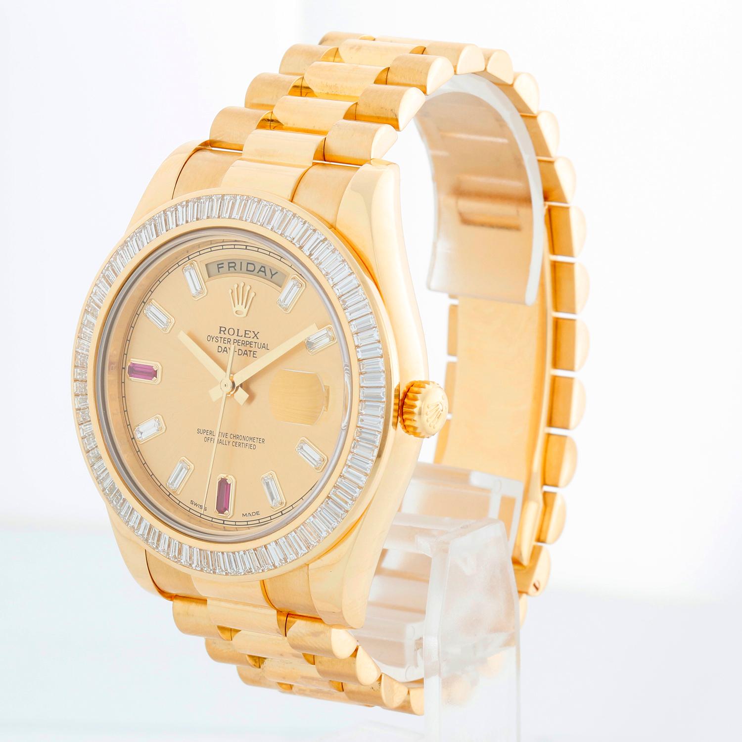 Rolex Day-Date II 41mm 18k Yellow Gold Men's President Watch 218398 In Excellent Condition For Sale In Dallas, TX