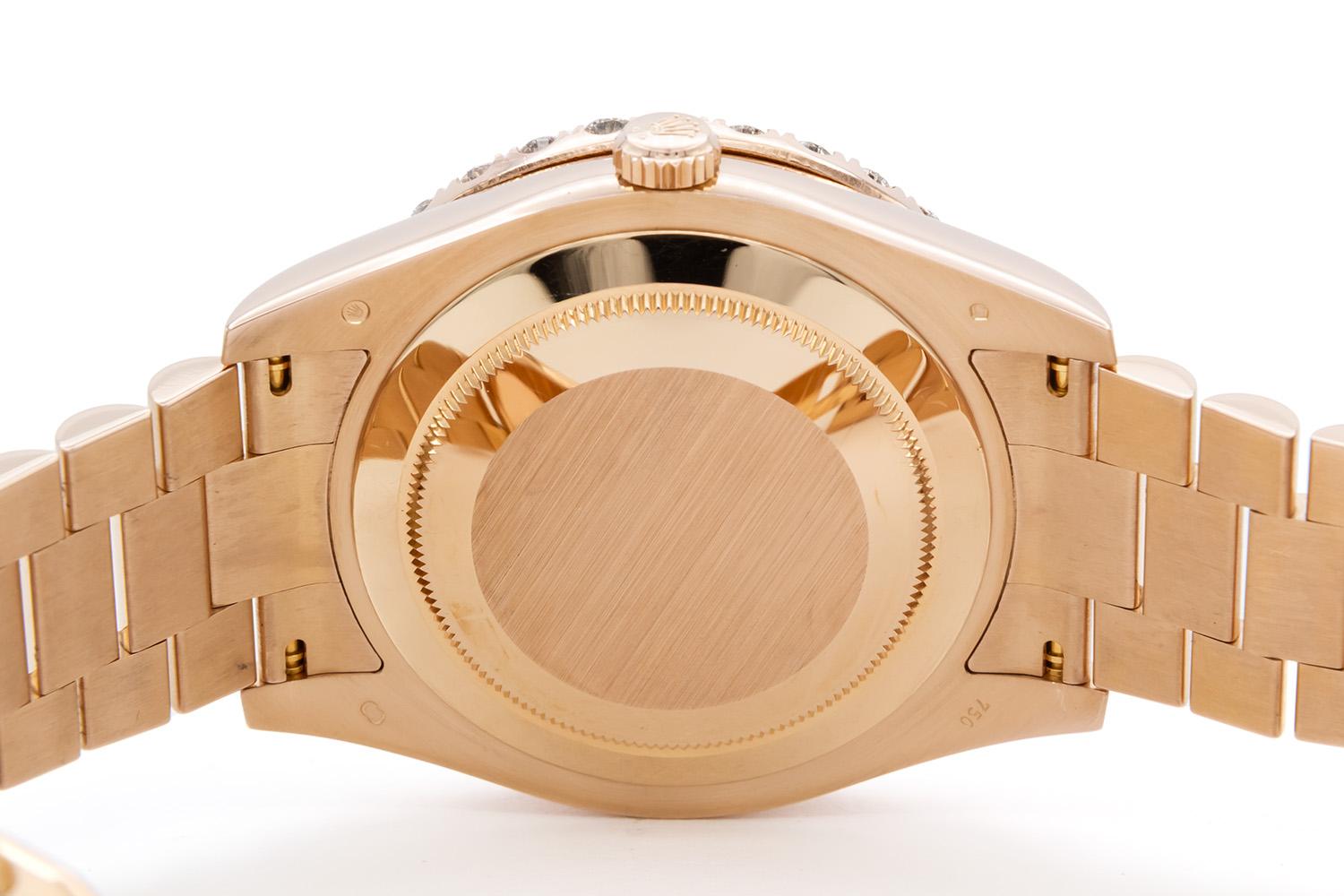 da uomo o donna Rolex Day-Date II 41mm President 218235 Oro rosa 18k Quadrante con diamanti e lunetta da 5ctw in vendita