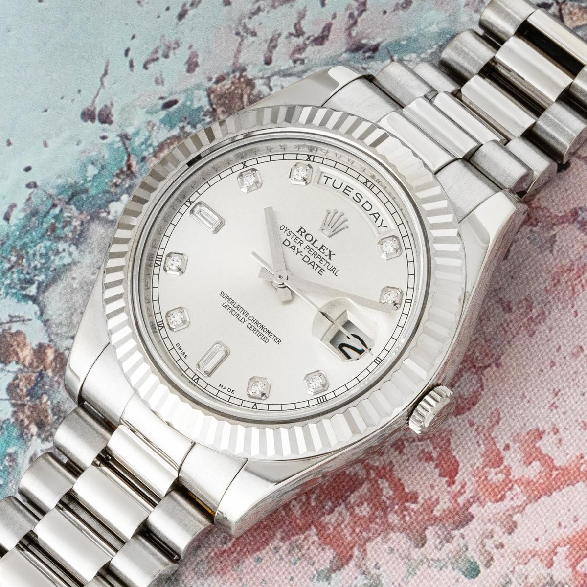 Rolex Day-Date II Diamond Dial 218239 in vendita 3