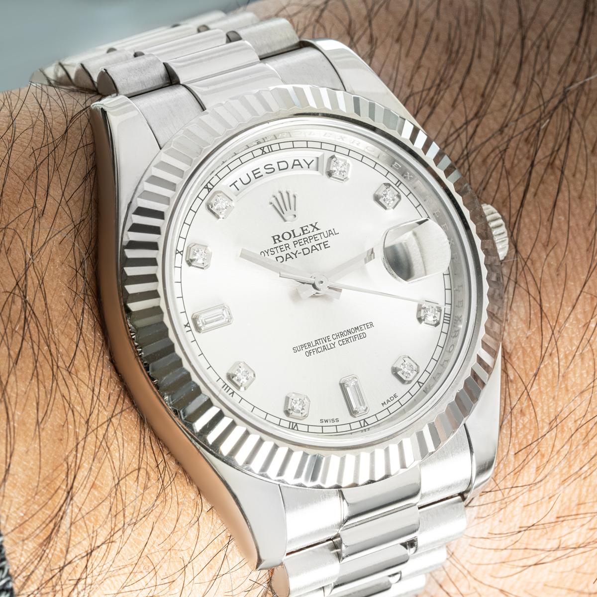 Rolex Day-Date II Diamond Dial 218239 in vendita 4