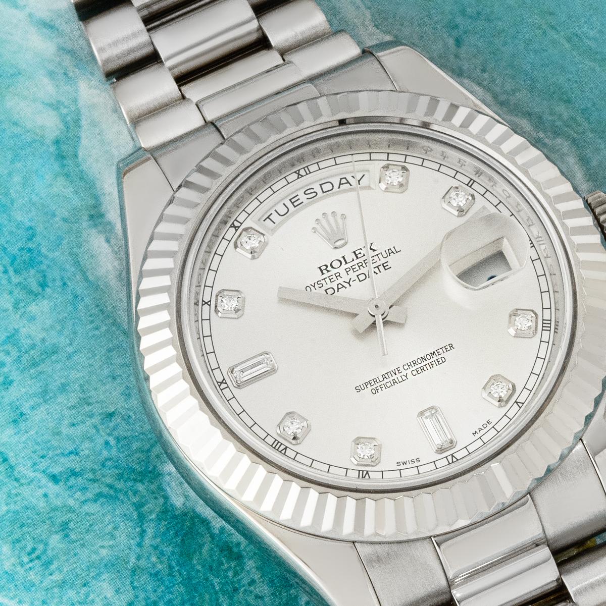 Rolex Day-Date II Diamond Dial 218239 in vendita 5