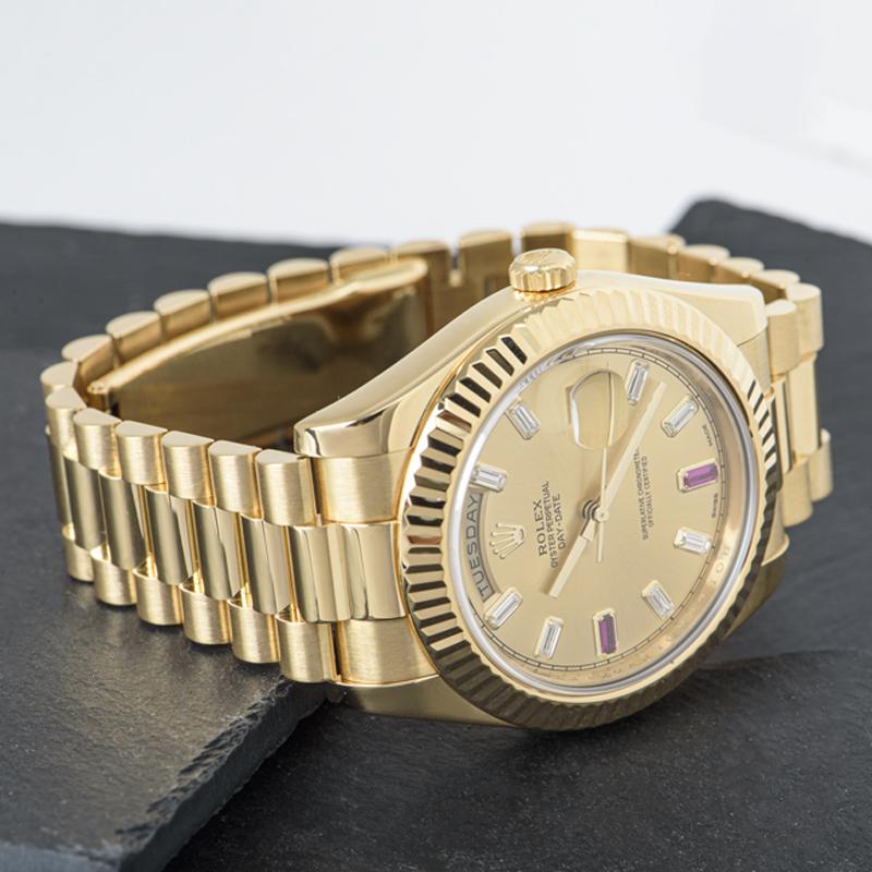 Rolex Day-Date II Diamond & Ruby Dial 218238  For Sale 3