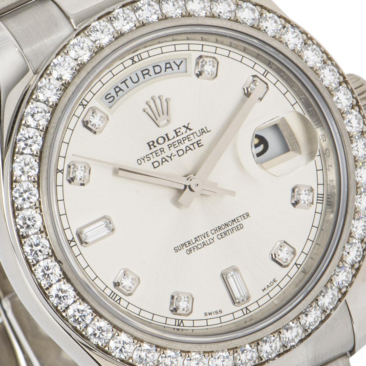 Rolex Day-Date II Diamond Set 218349 In Excellent Condition For Sale In London, GB