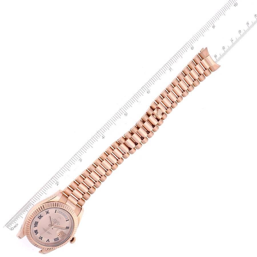 Rolex Day-Date II Everose Concentric Roman Dial Rose Gold Watch 218235 Box Card For Sale 5