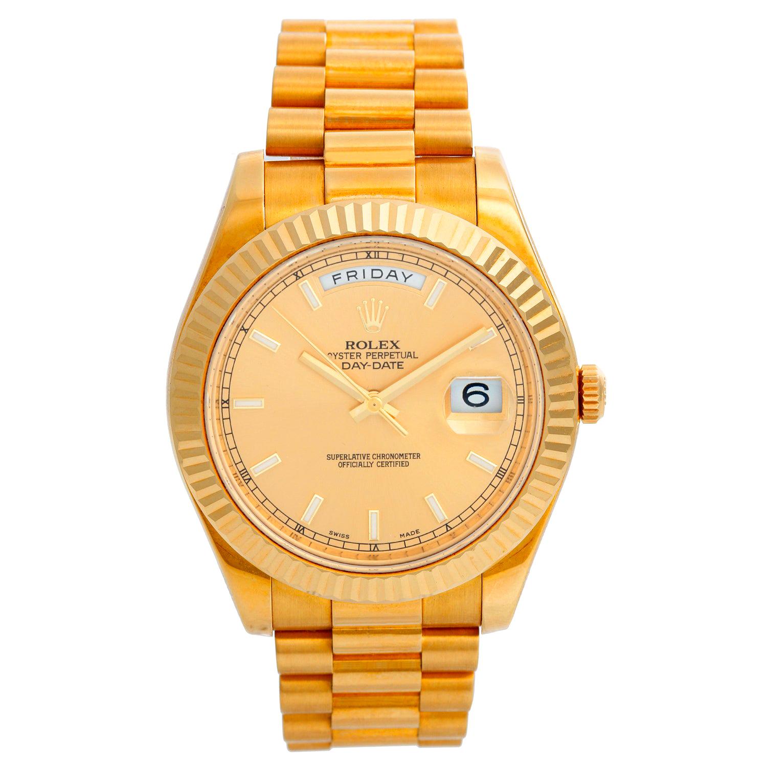 Rolex Day-Date II President 18 Karat Yellow Gold Men's Watch 218238
