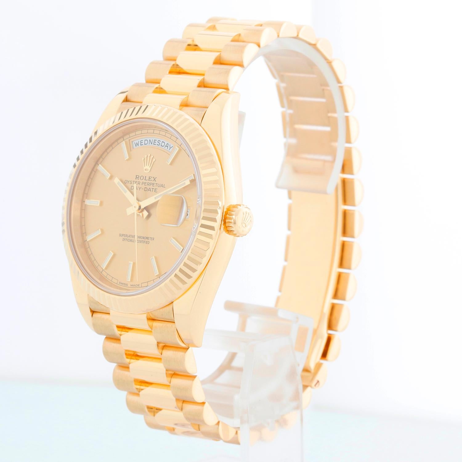 Rolex Day-Date II President 18k Yellow Gold Men's 40mm Watch 228238 In Excellent Condition In Dallas, TX