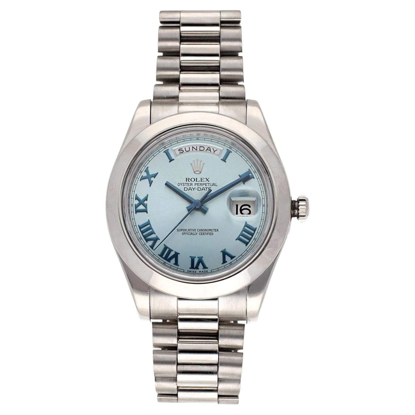 ROLEX Day-Date II President Platinum - Cadran bleu glace