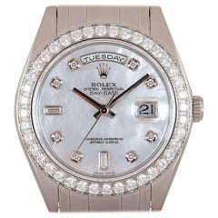 Rolex Day-Date Masterpiece Gents Platinum Mother of Pearl Dial Diamond Set 18946
