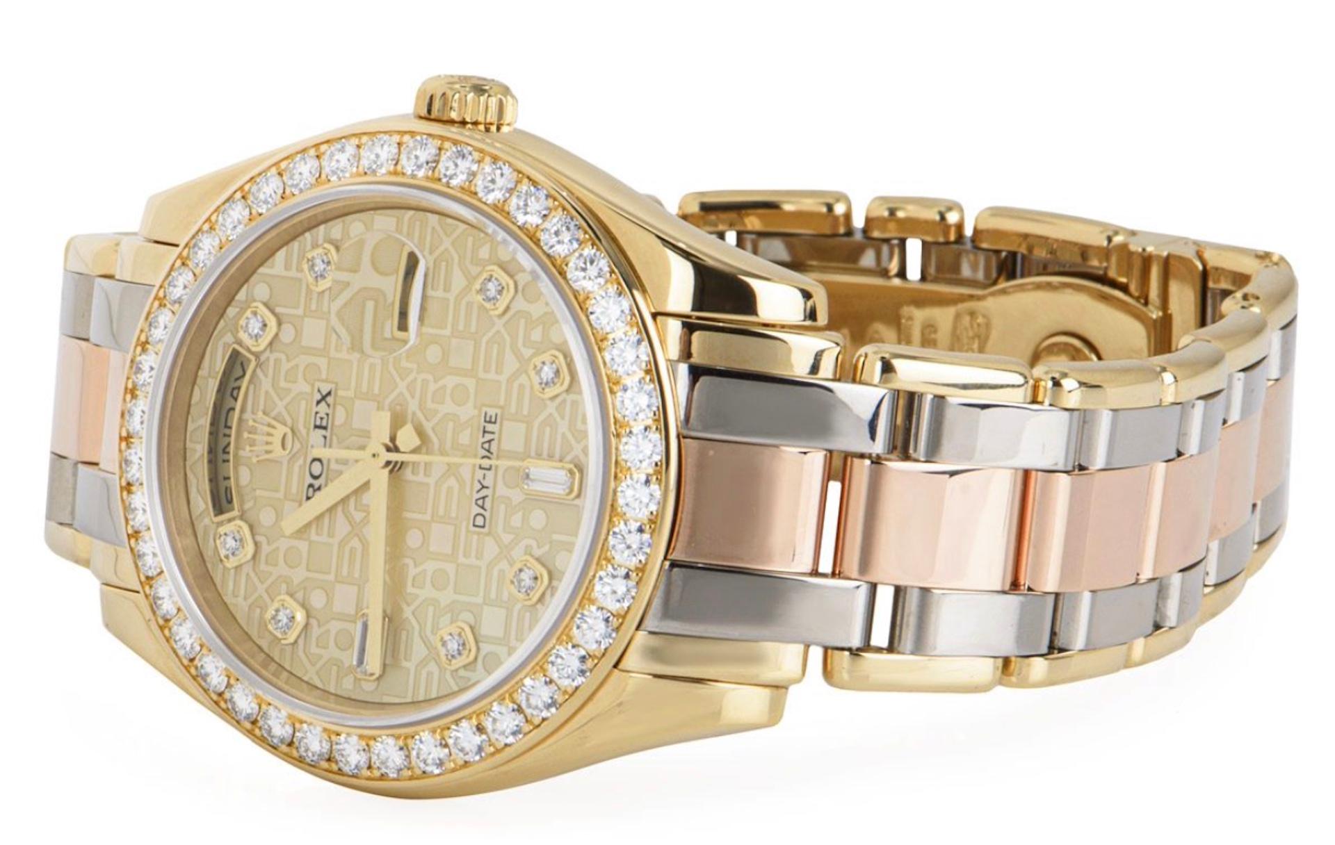 Montre Rolex Day-Date Masterpiece avec diamants sertis Pour hommes en vente