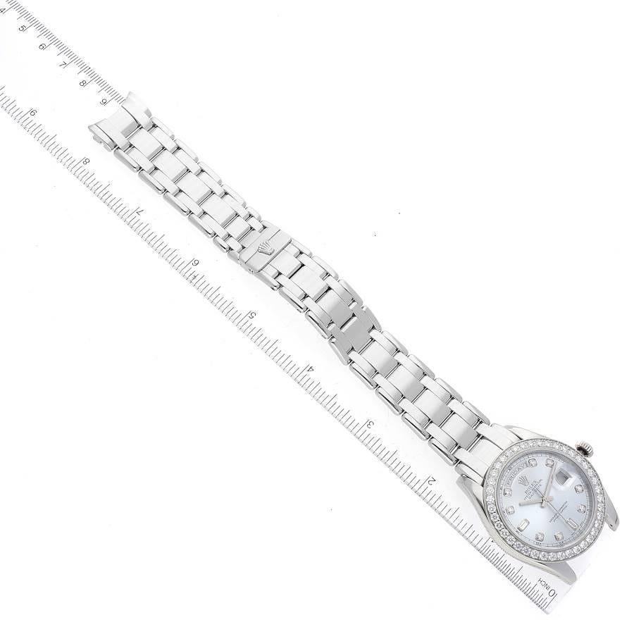 Rolex Day-Date Masterpiece Platinum Ice Blue Diamond Watch 18946 Box Papers 3