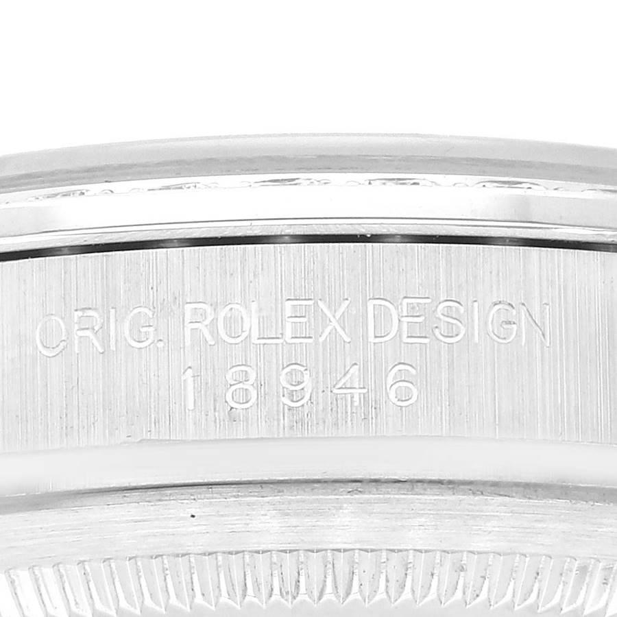 Rolex Day-Date Masterpiece Platinum Ice Blue Diamond Watch 18946 Box Papers In Excellent Condition In Atlanta, GA