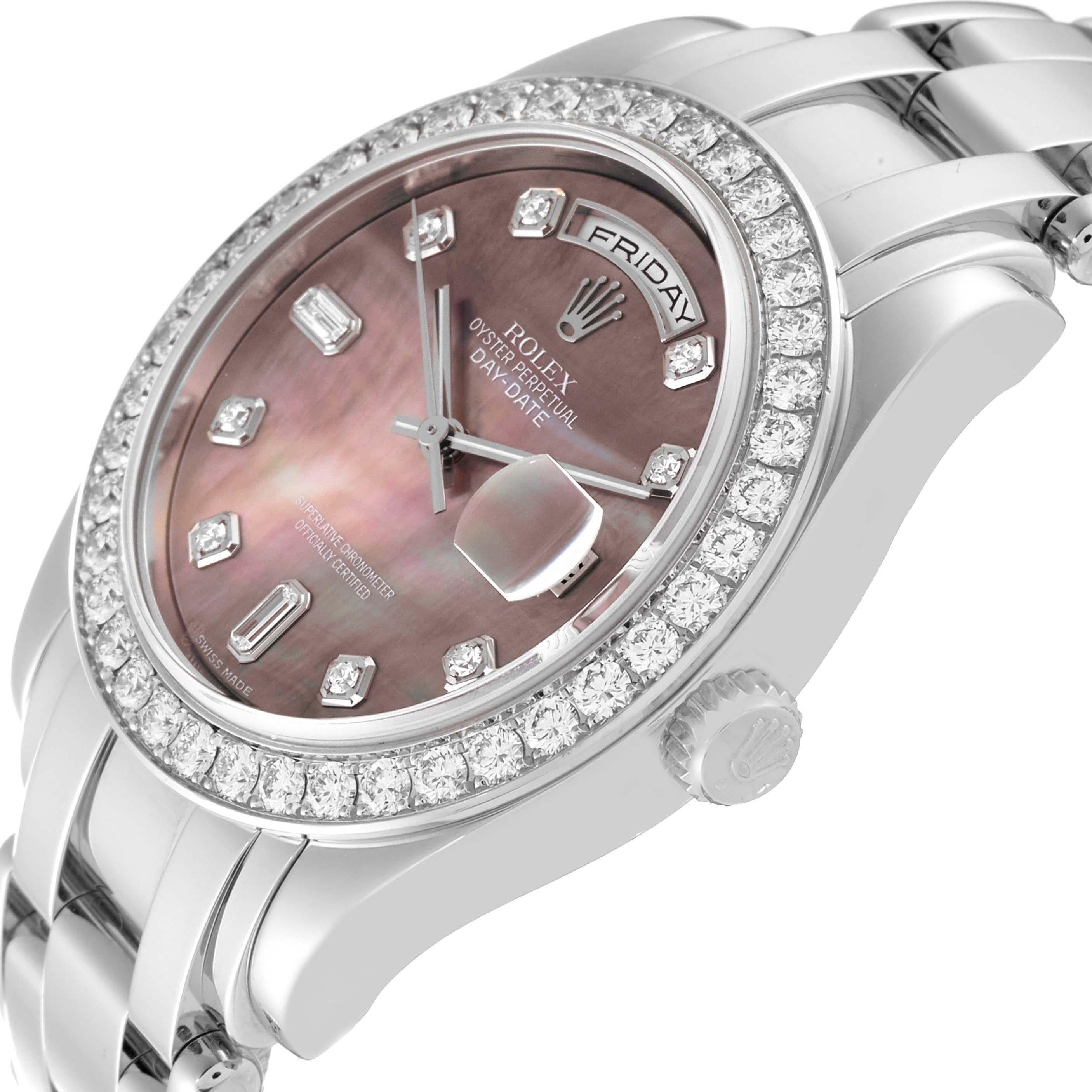 Rolex Day-Date Masterpiece Platinum Mother of Pearl Diamond Mens Watch 18946 2