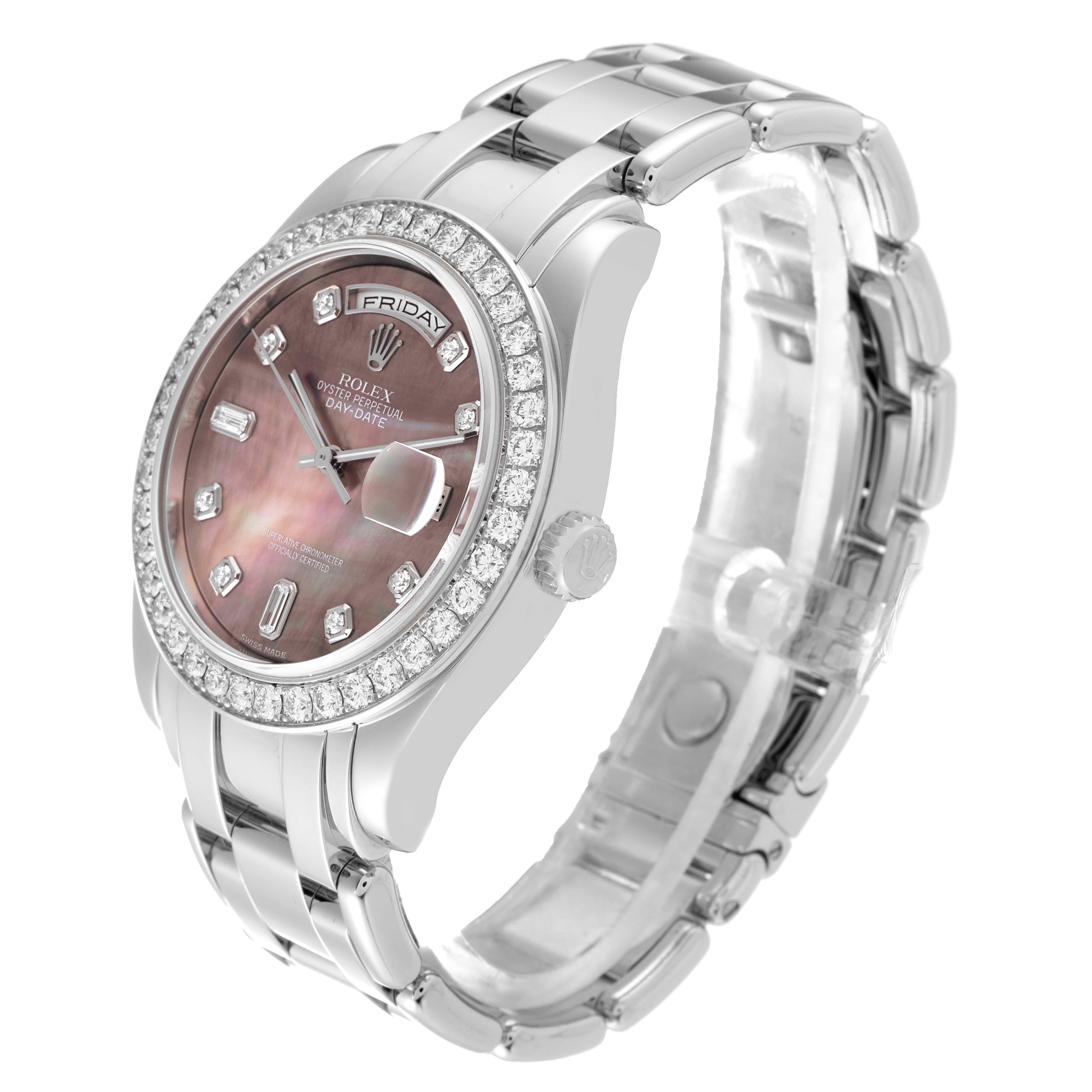 Rolex Day-Date Masterpiece Platinum Mother of Pearl Diamond Mens Watch 18946 3
