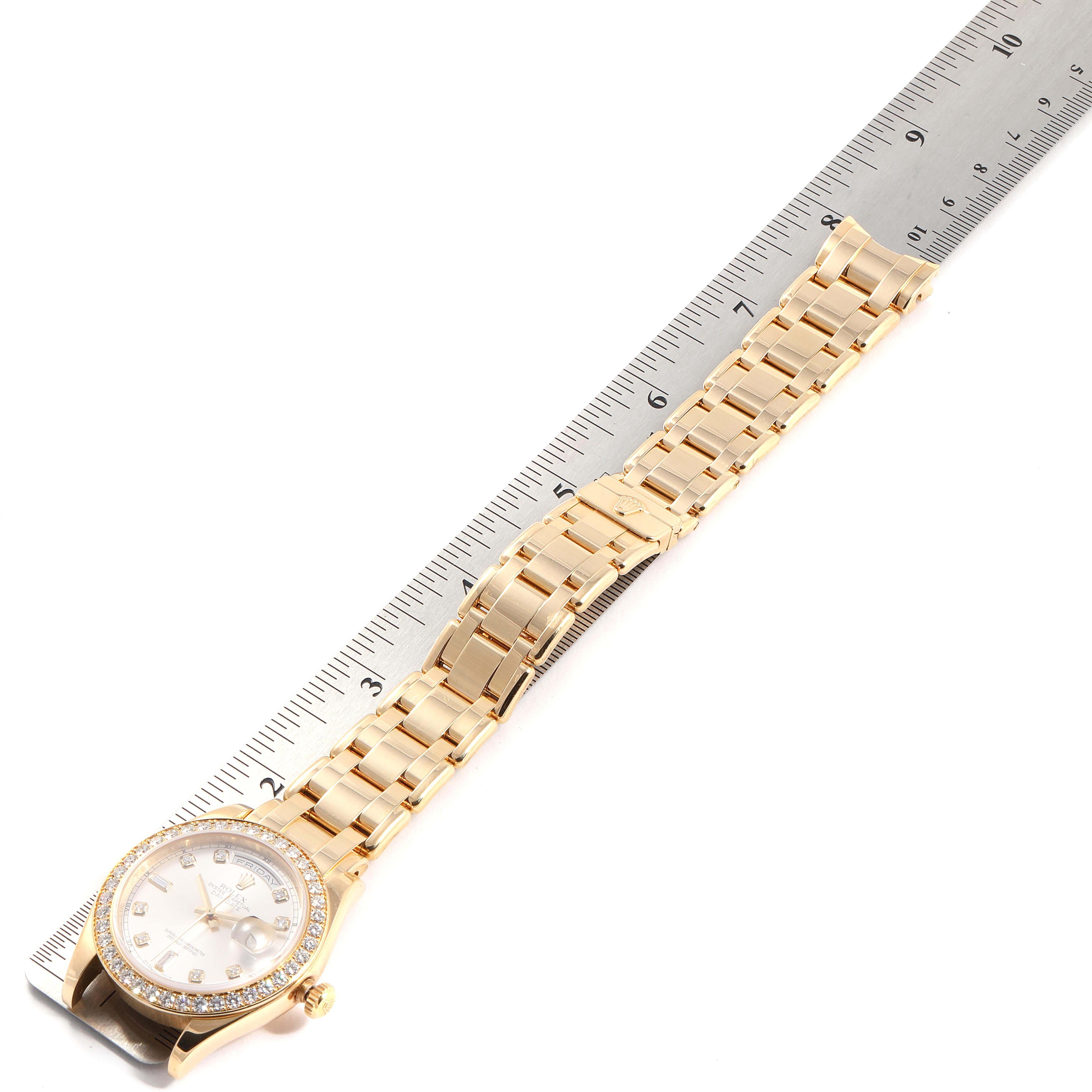Rolex Day-Date Masterpiece Special Edition Yellow Gold Diamond Watch 18948 For Sale 3