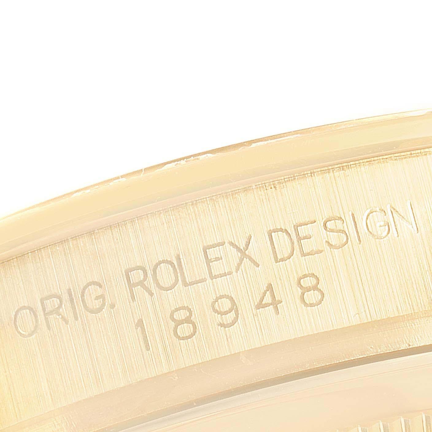 Men's Rolex Day-Date Masterpiece Special Edition Yellow Gold Diamond Watch 18948 For Sale