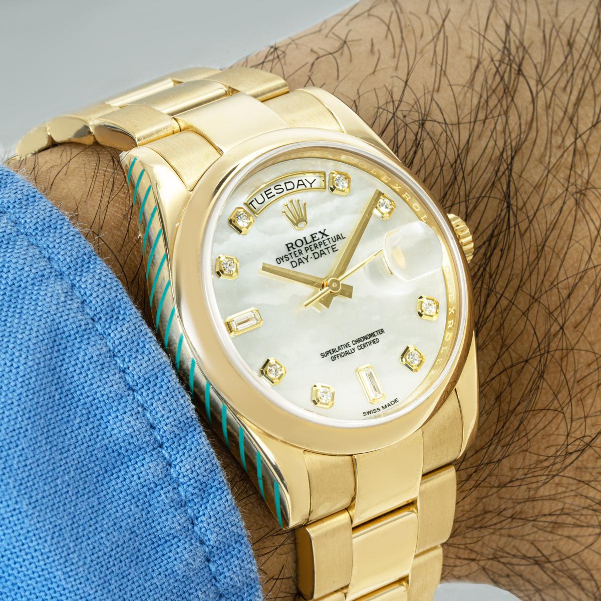 Rolex Day-Date Mother of Pearl Diamond Dial 118238 For Sale 3