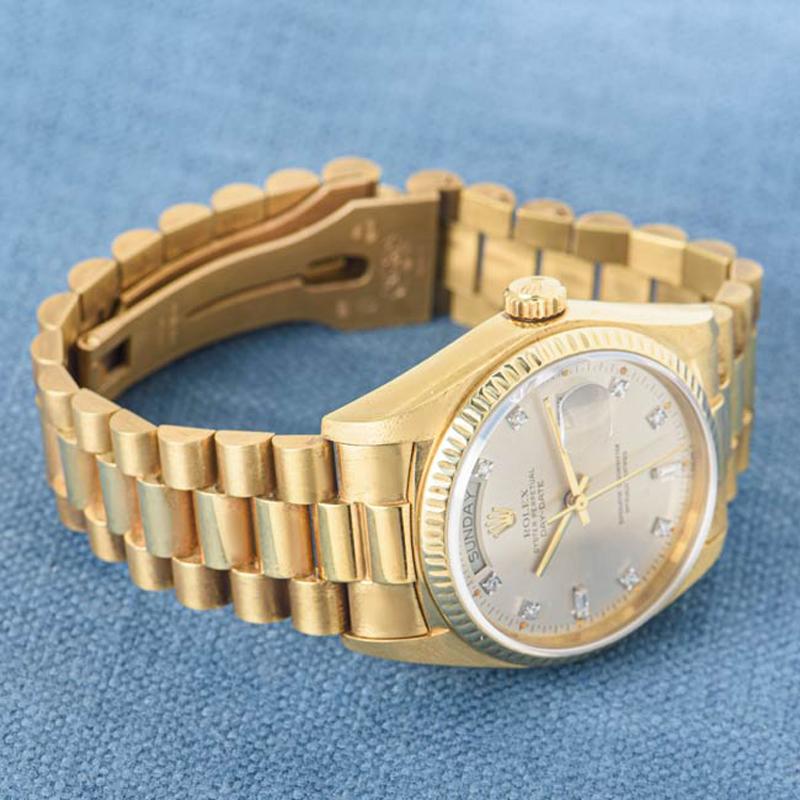 Rolex Day-Date NOS Diamond Dial 18038 In New Condition For Sale In London, GB
