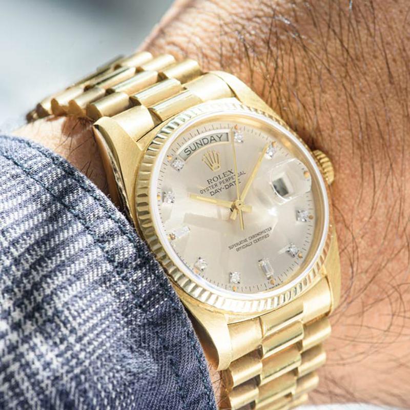 Rolex Day-Date NOS Diamond Dial 18038 For Sale 1