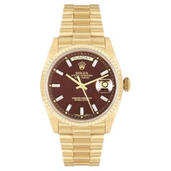 Rolex Day-Date NOS Seltenes Ochsenblut Stella Zifferblatt 18038
