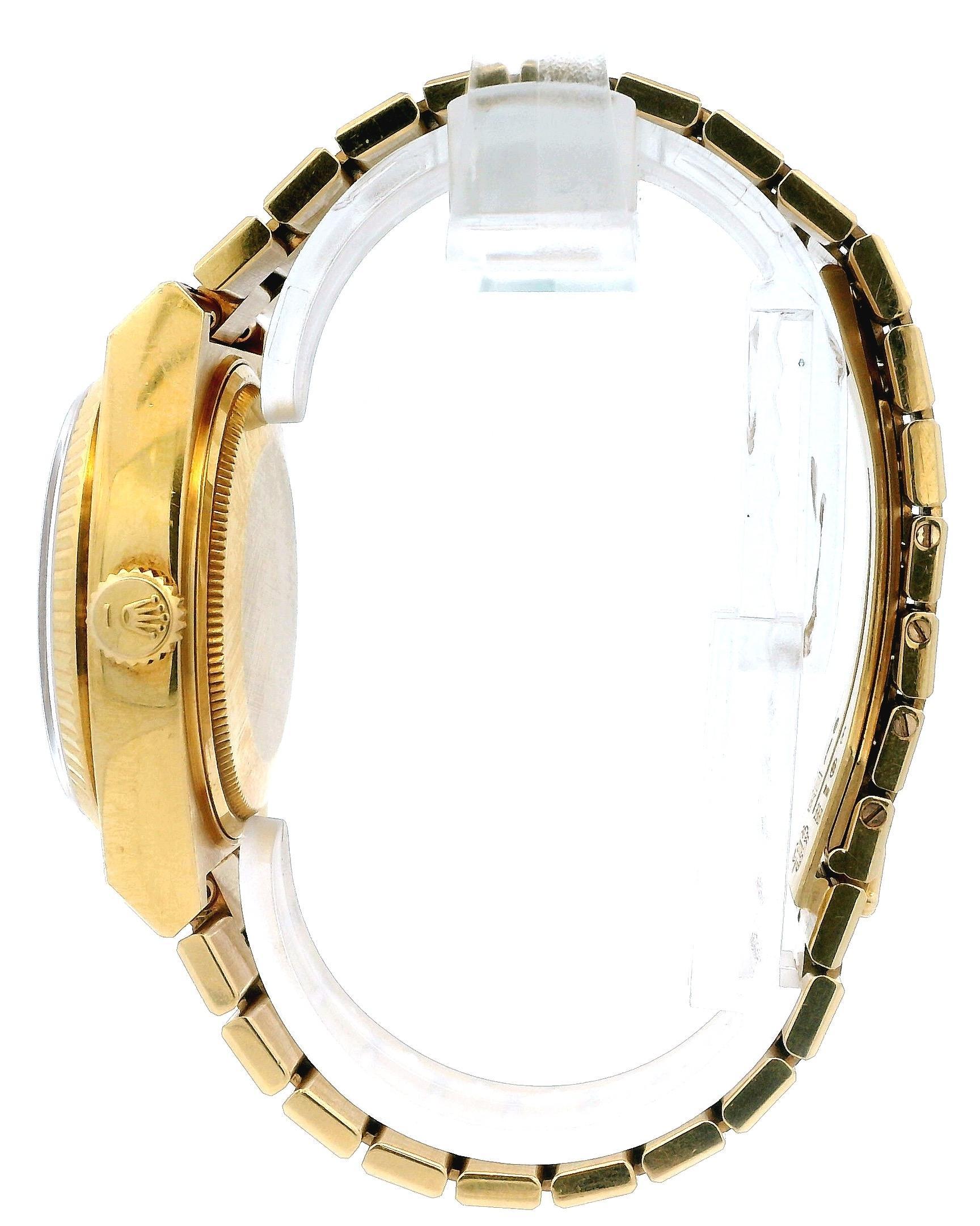 Rolex Day Date Oysterquartz 19018 Quadrante Burlwood in oro giallo 18 carati con carta da parati in vendita 2