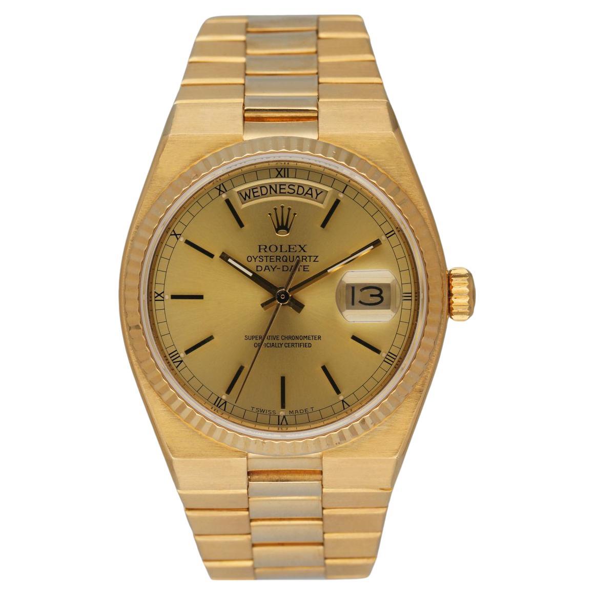 Rolex Day Date Oysterquartz 19018 18K Yellow Gold Men's Watch