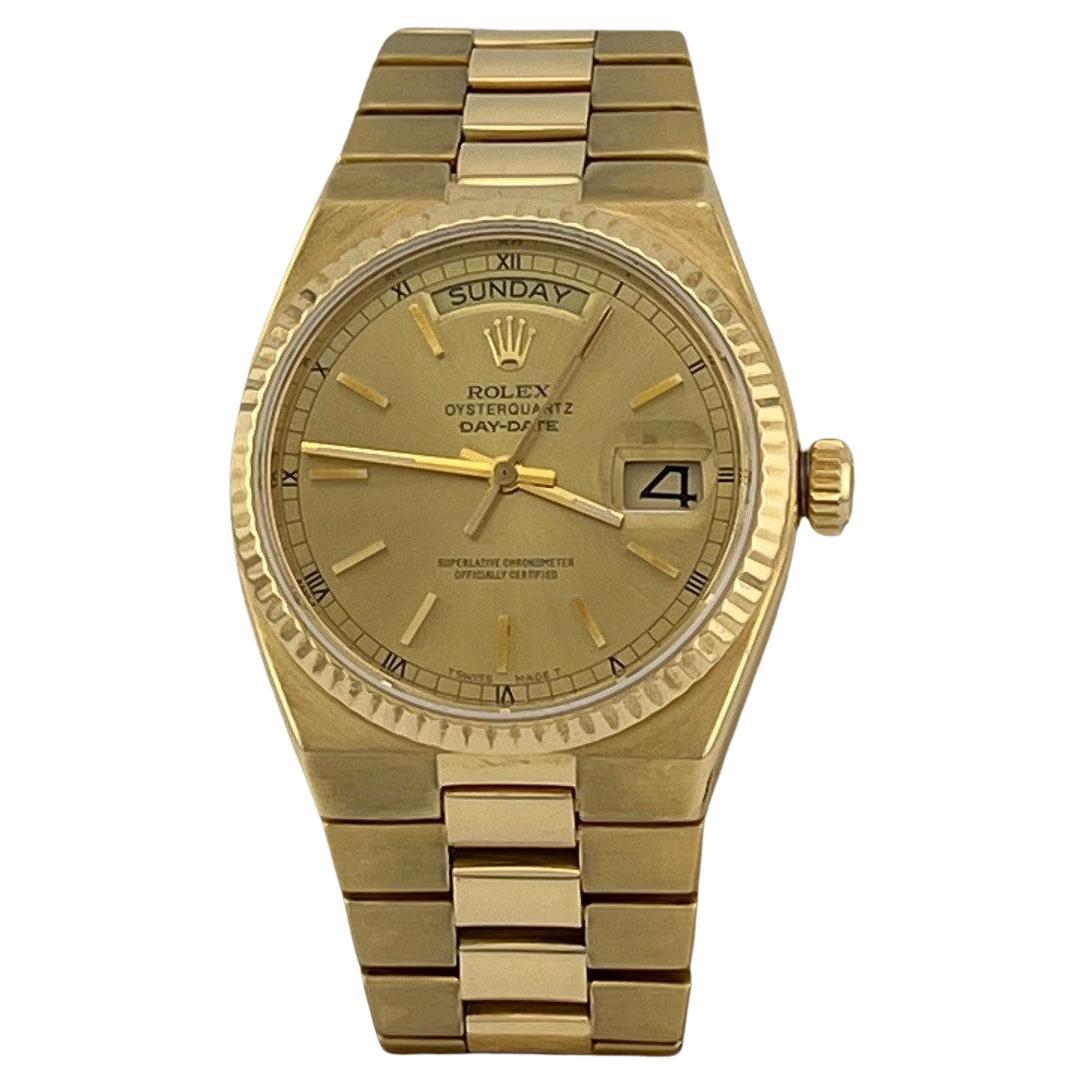 Rolex Day Date Oysterquartz 19018 36mm Champagne Dial 18K Yellow Gold
