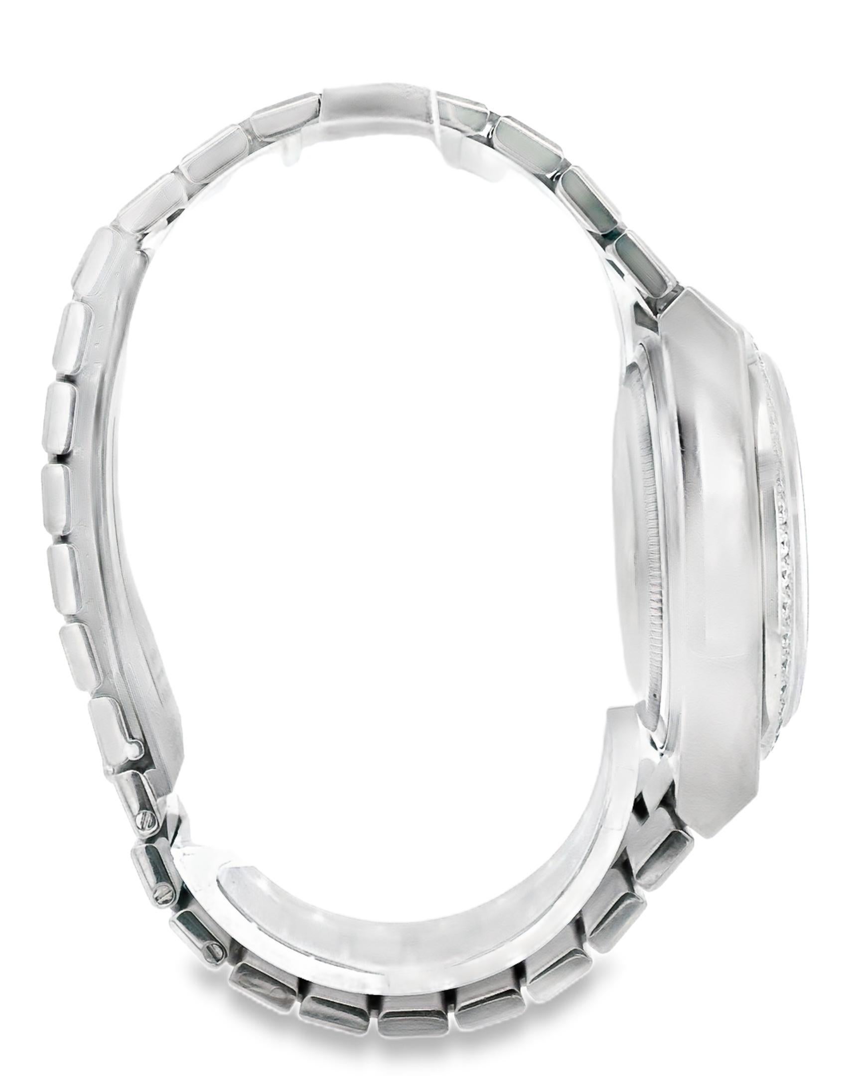 Rolex Montre Oysterquartz 19049A avec lunette en or blanc 18 carats et diamants en vente 2