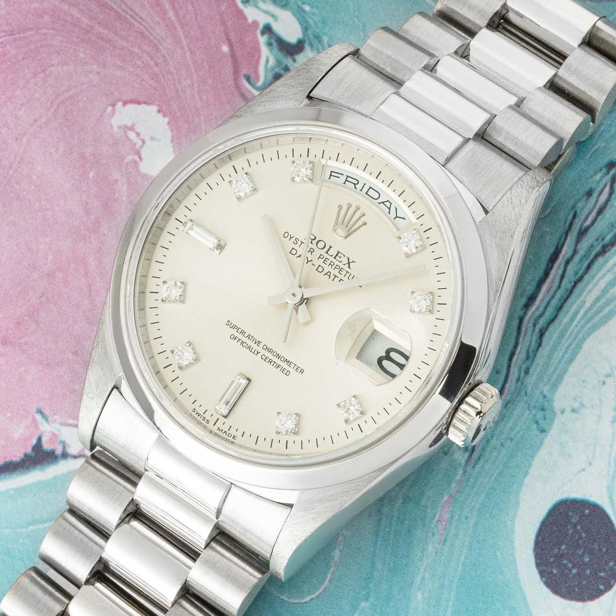 Rolex Day-Date Platinum Diamond Dial 118206 For Sale 2