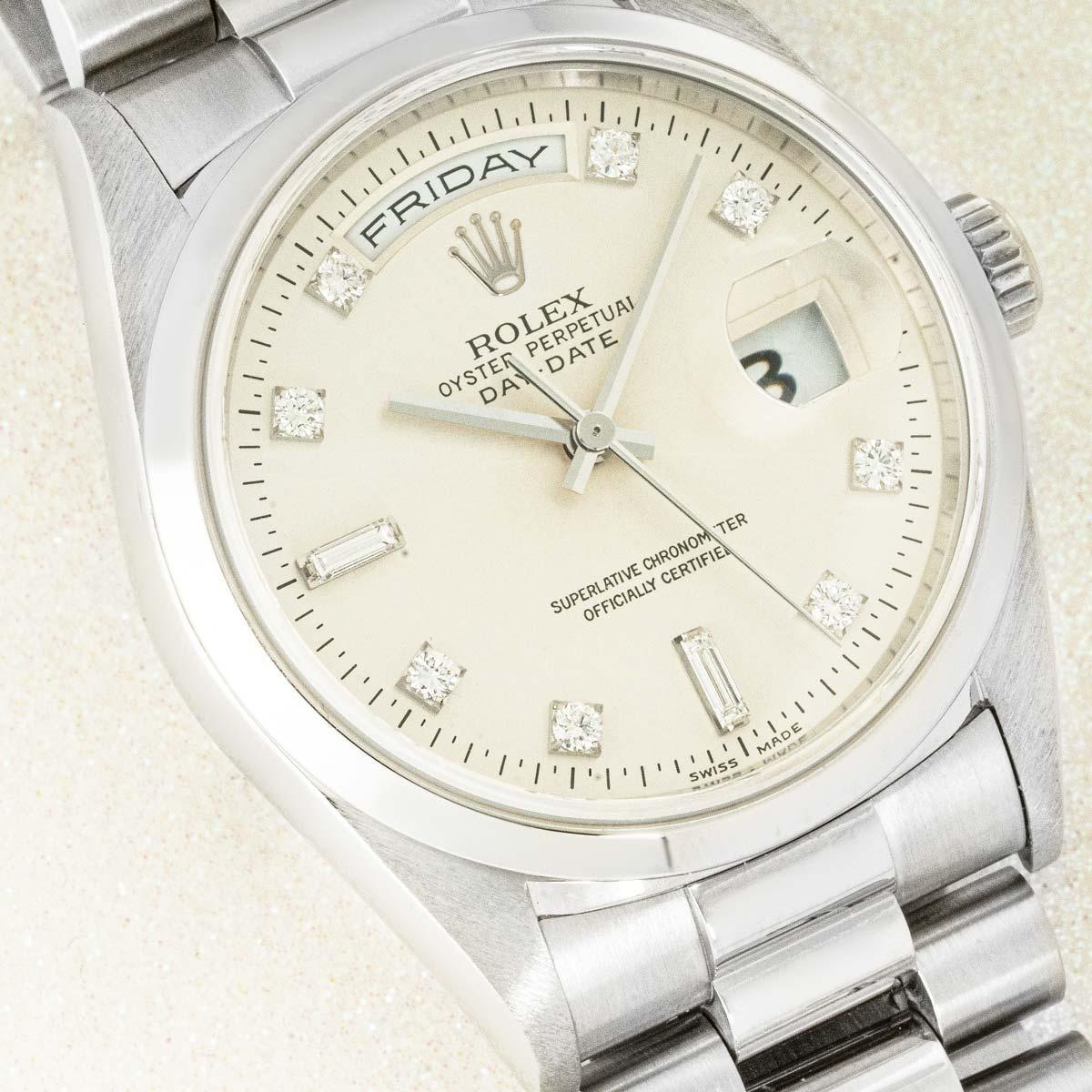 Rolex Day-Date Platinum Diamond Dial 118206 For Sale 4