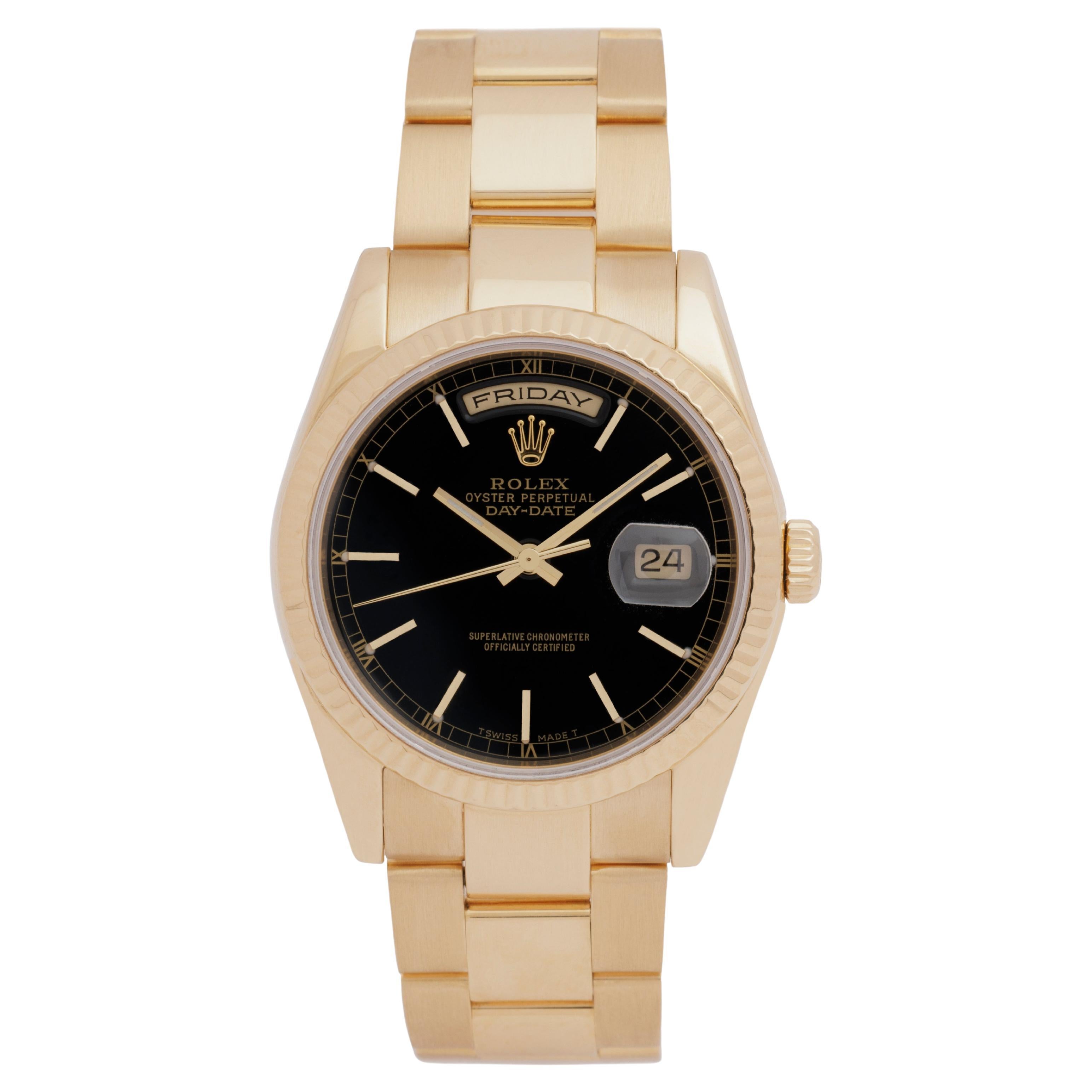 Rolex Day-Date President 118238 18 Karat Yellow Gold For Sale