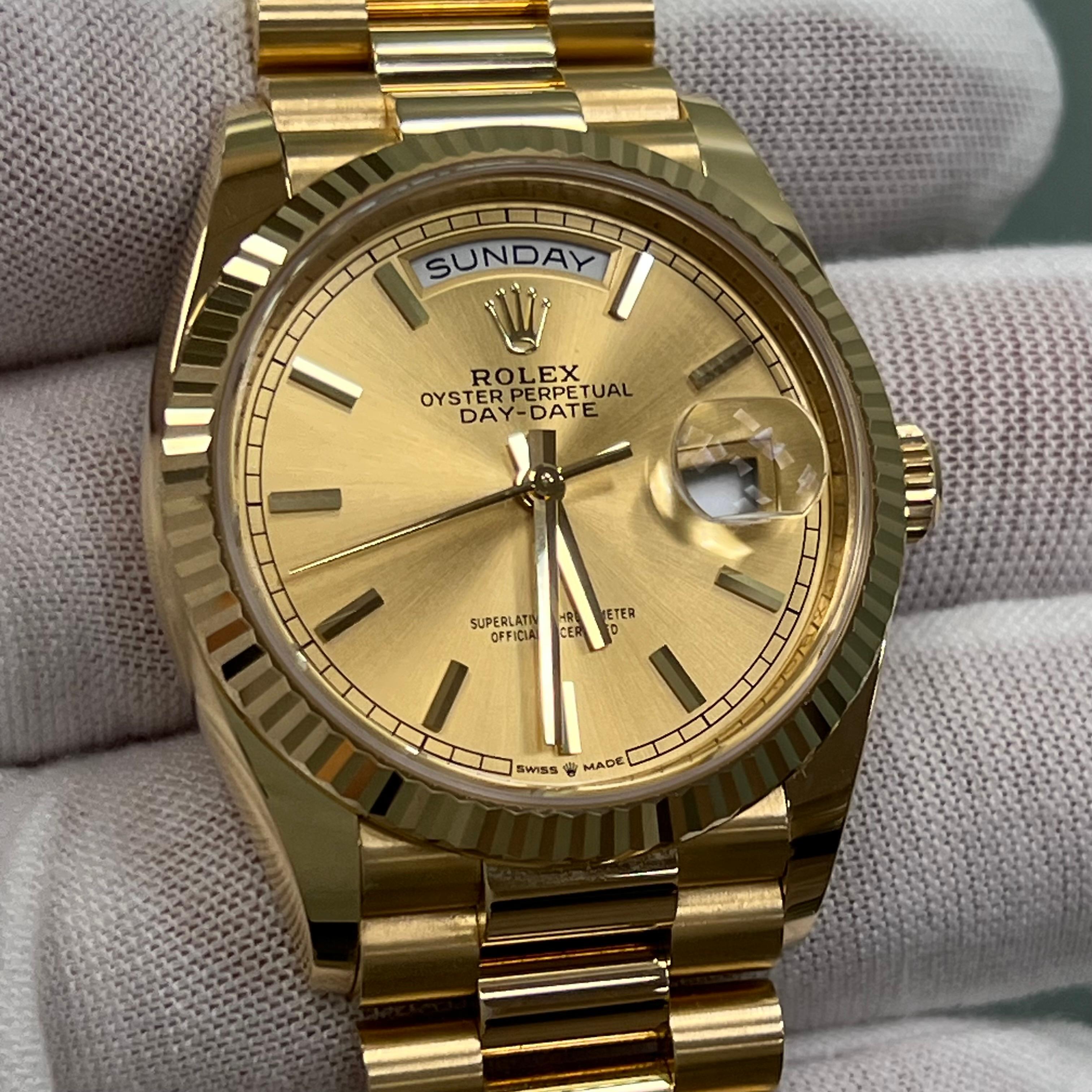 Rolex Day Date President 128238 36mm Champagne Dial 18K Gold Box Paper 2023 6