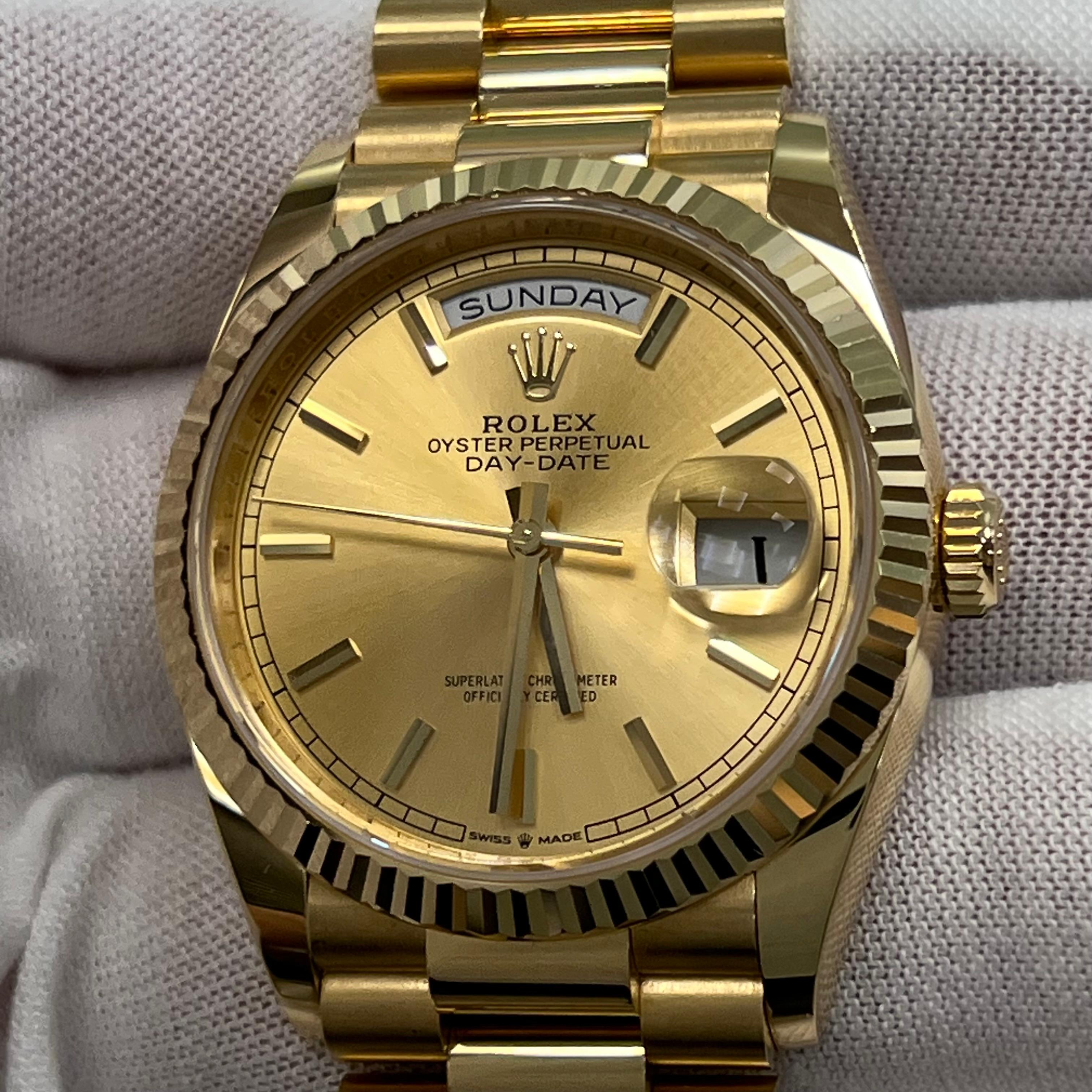 Rolex Day Date President 128238 36mm Champagne Dial 18K Gold Box Paper 2023 7