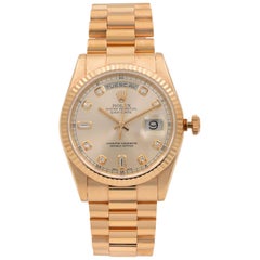 Rolex Day-Date President 18 Karat Everose Gold Diamond Dial Men's Watch 118235