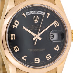 Rolex Day-Date President 18 Karat Rose Gold Arabic Black Dial 118205