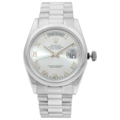 Rolex Day-Date President 18 Karat White Gold Blue Dial Men's Watch 118209