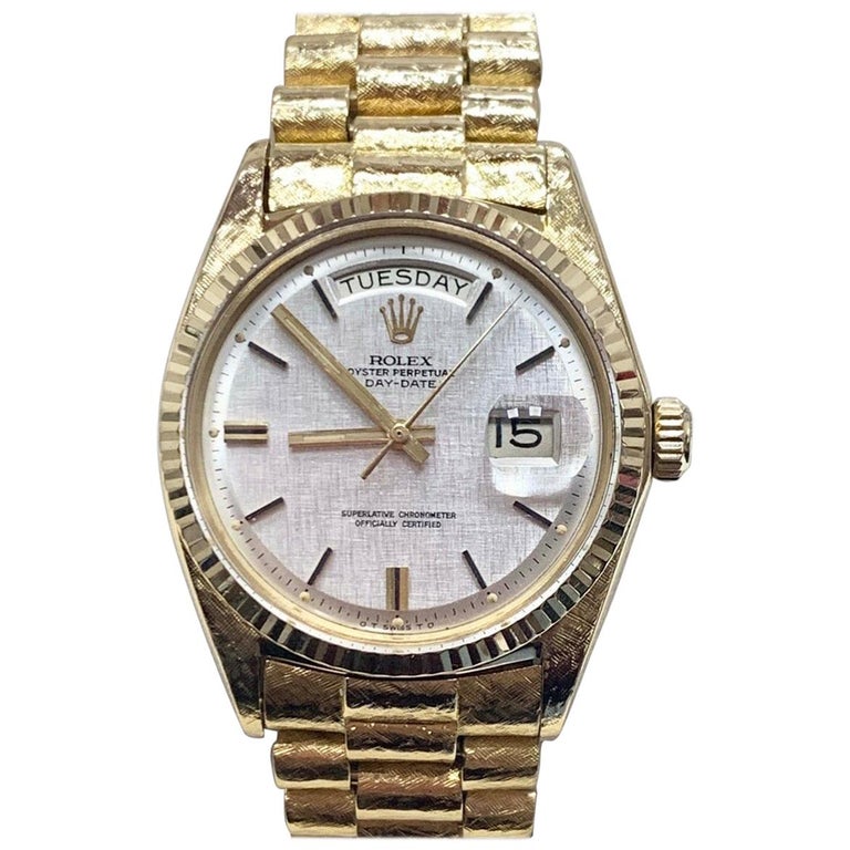 Rolex Day Date President 1803 18 Karat Gold Silver Sigma Dial Florentine,  1966 For Sale at 1stDibs | rolex day date florentine, 1803 rolex, rolex  president 1803