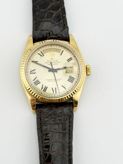 Rolex Day Date President 1803 Buckley Dial 18K Yellow Gold Leather Strap