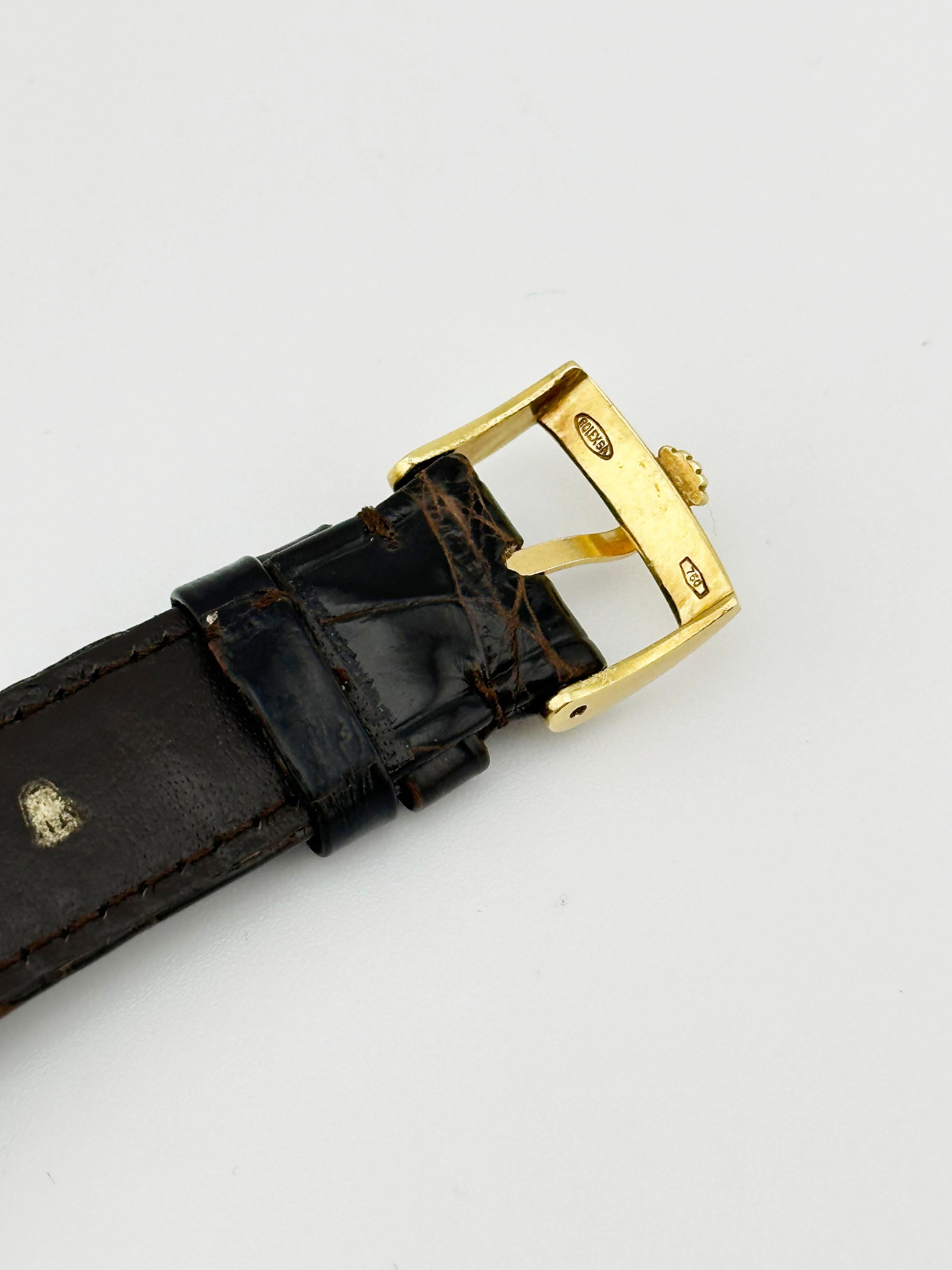 Men's Rolex Day Date President 1803 Buckley Dial 18K Yellow Gold Leather Strap For Sale