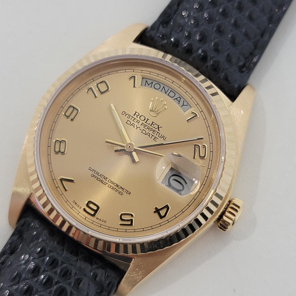 Rolex Day Date President 18038 Oro 18k Uomo Automatico Anni '70 Svizzero RA540 In condizioni ottime in vendita a Beverly Hills, CA