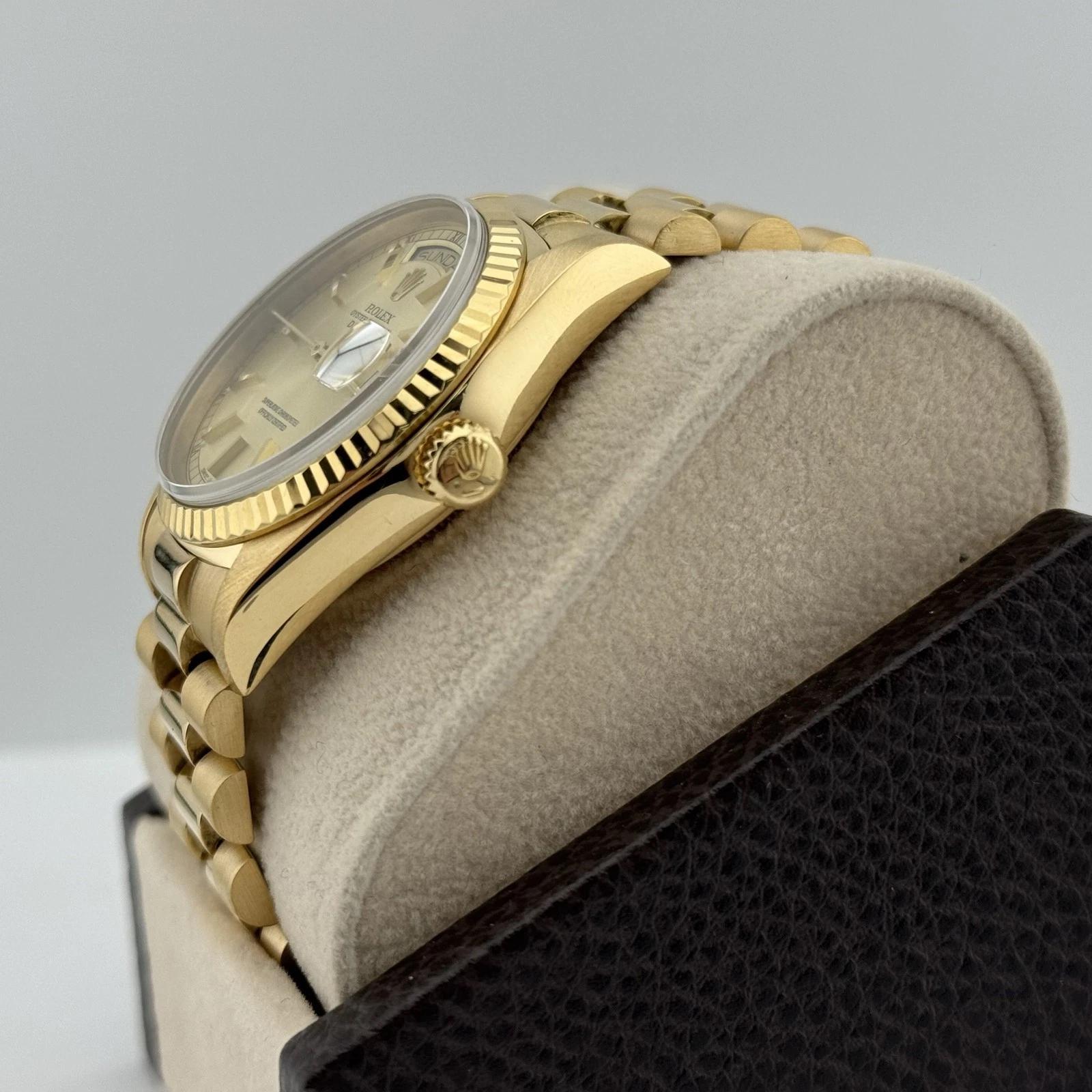  Rolex Day Date President 18038 36mm Cadran Champagne Or jaune 18K Unisexe 