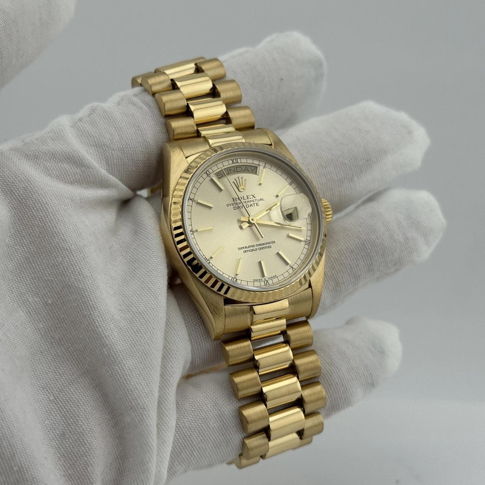 Rolex Day Date President 18038 36mm Cadran Champagne Or jaune 18K 2