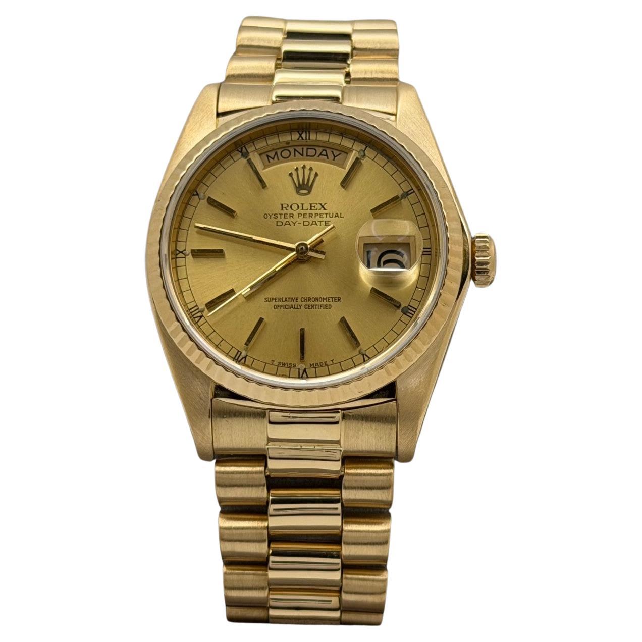 Rolex Day Date President 18038 36mm Champagne Dial 18K Yellow Gold