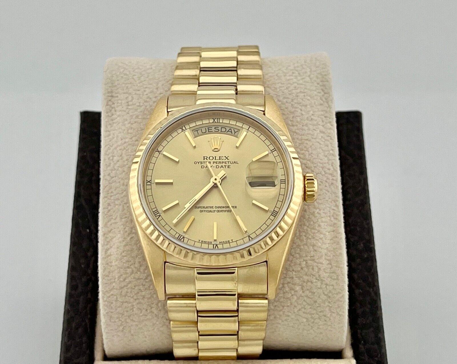 Rolex Day Date President 18038 Champagne Dial 18K Yellow Gold 36mm 1