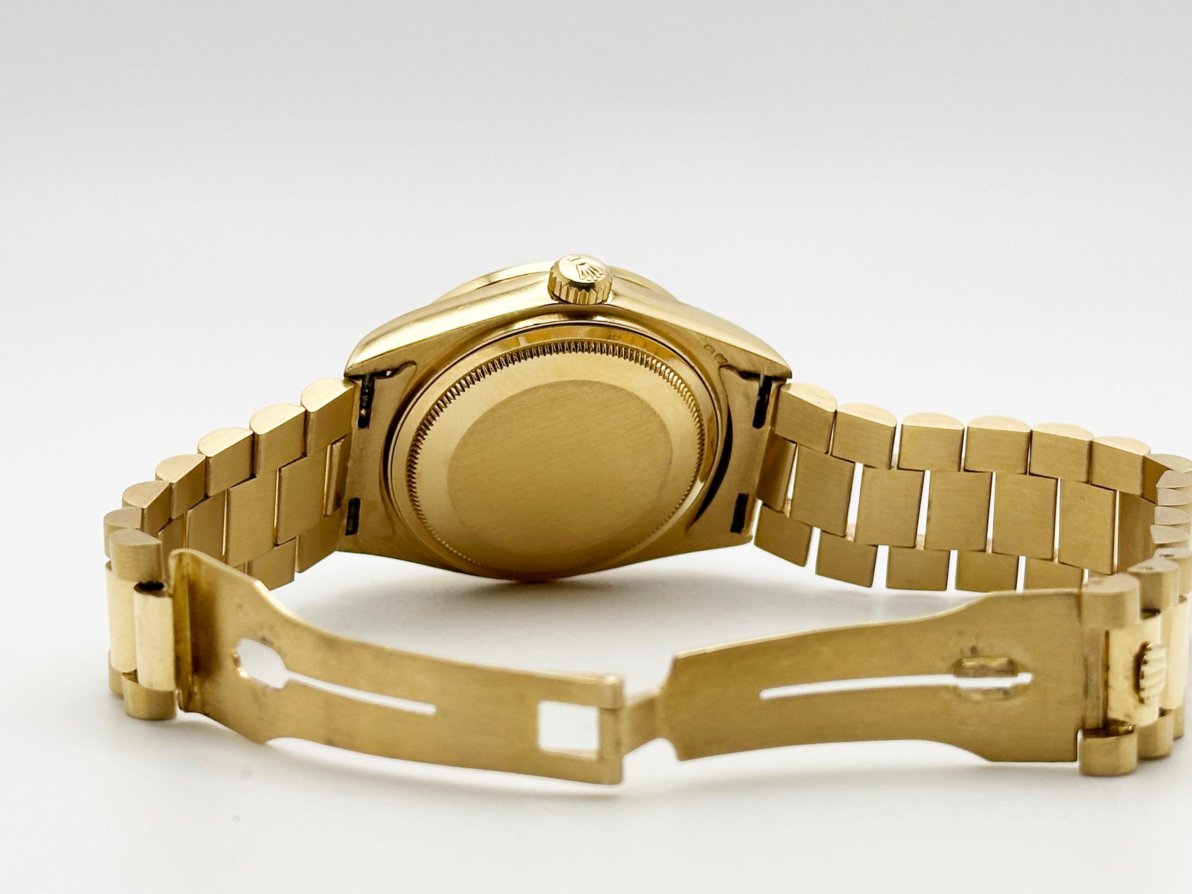 Rolex Day Date President 18038 Champagne Diamond Dial 18K Yellow Gold 36mm in vendita 3