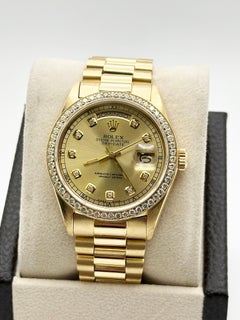 Rolex Day Date President 18038 Champagne Diamond Dial 18K Yellow Gold 36mm