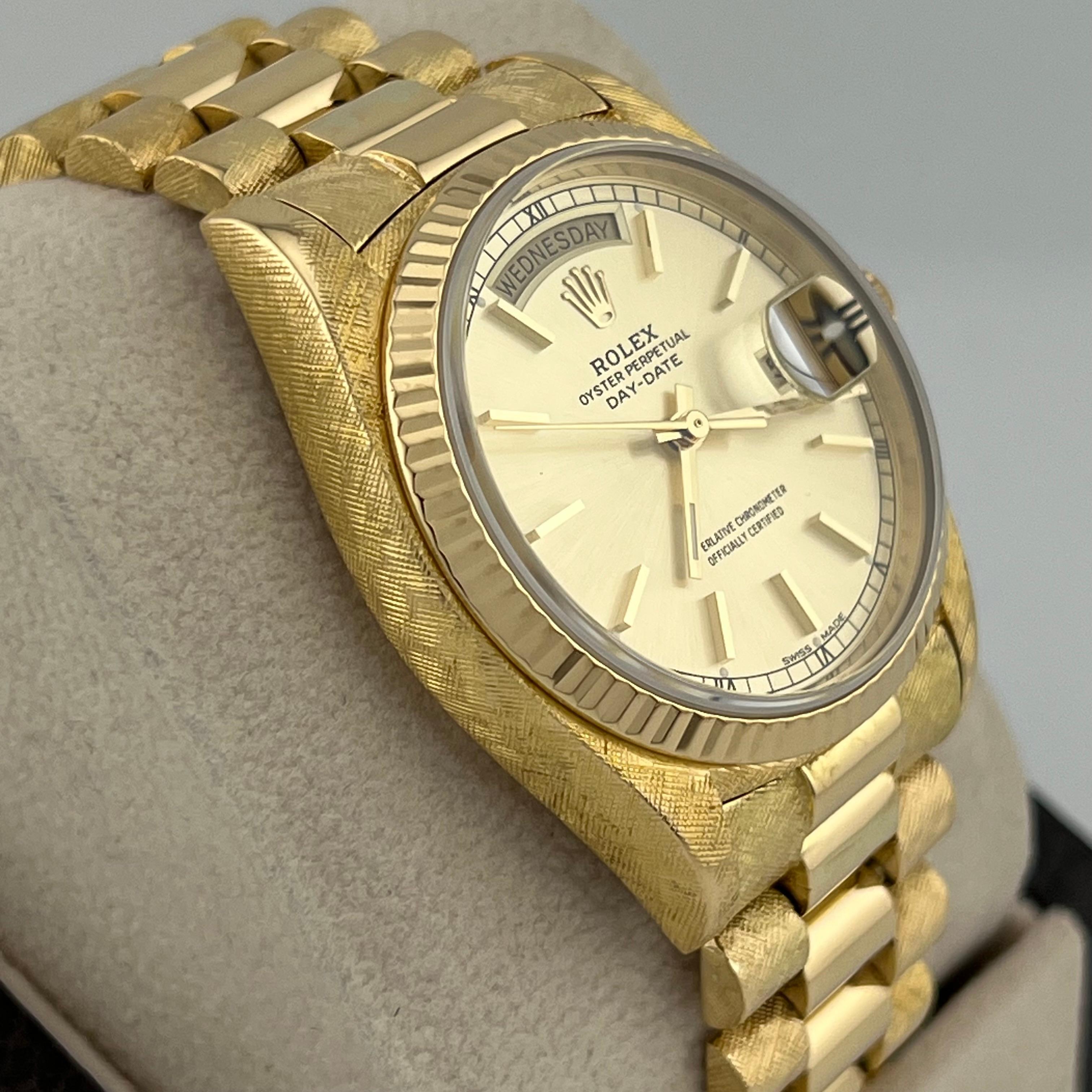 Rolex Day Date President 18038 Florentine 18K Yellow Gold Box Service Card For Sale 1