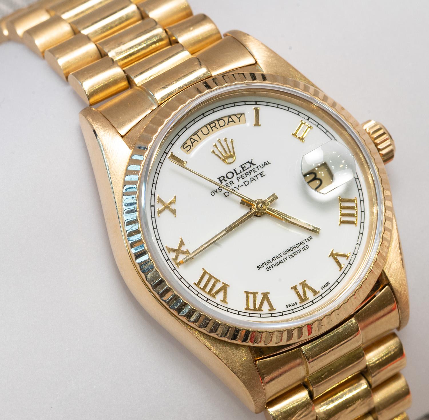 Rolex Day Date President 18038 quadrante bianco Rolex in vendita 2