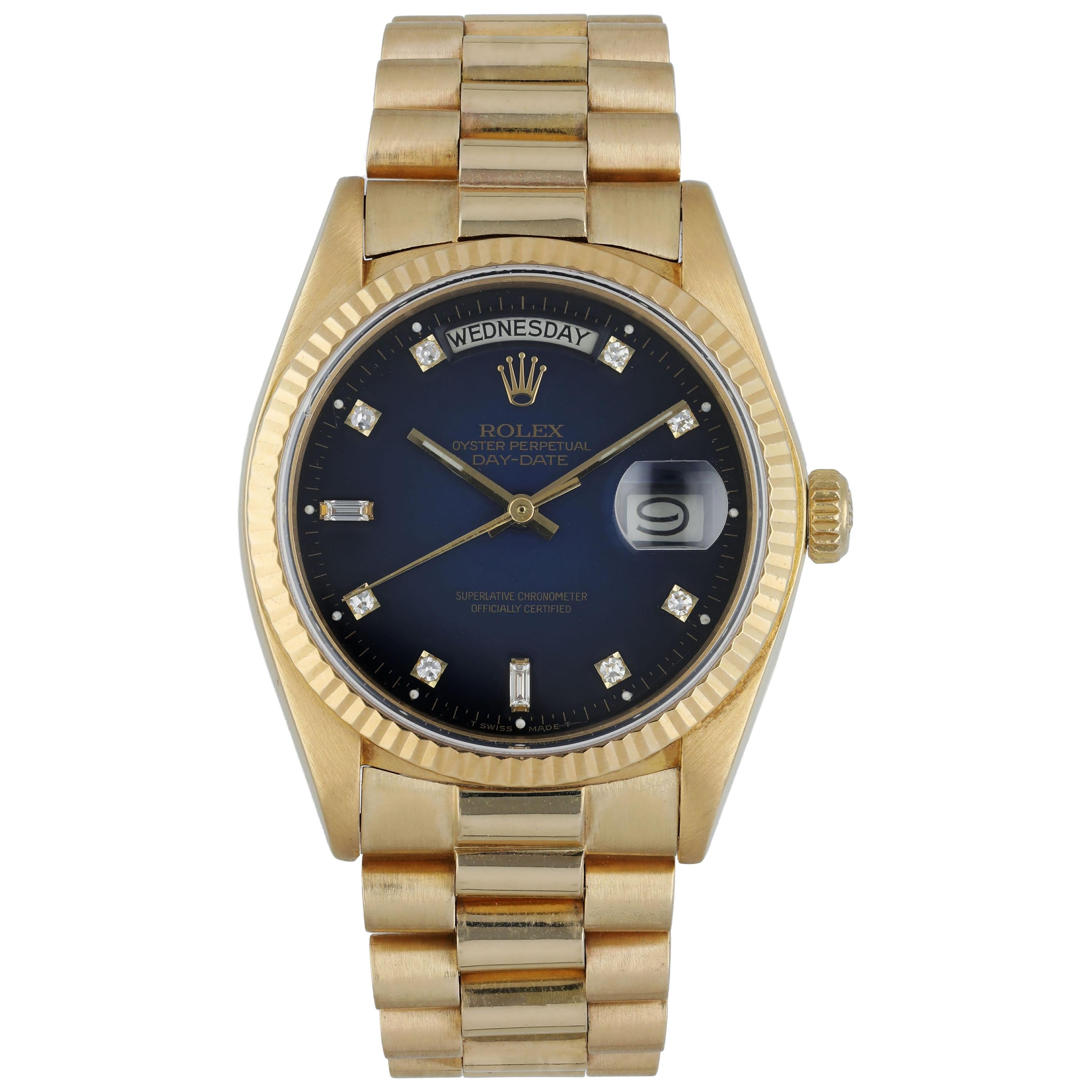 Rolex Day Date President 18038 Yellow Gold Men's Watch For Sale