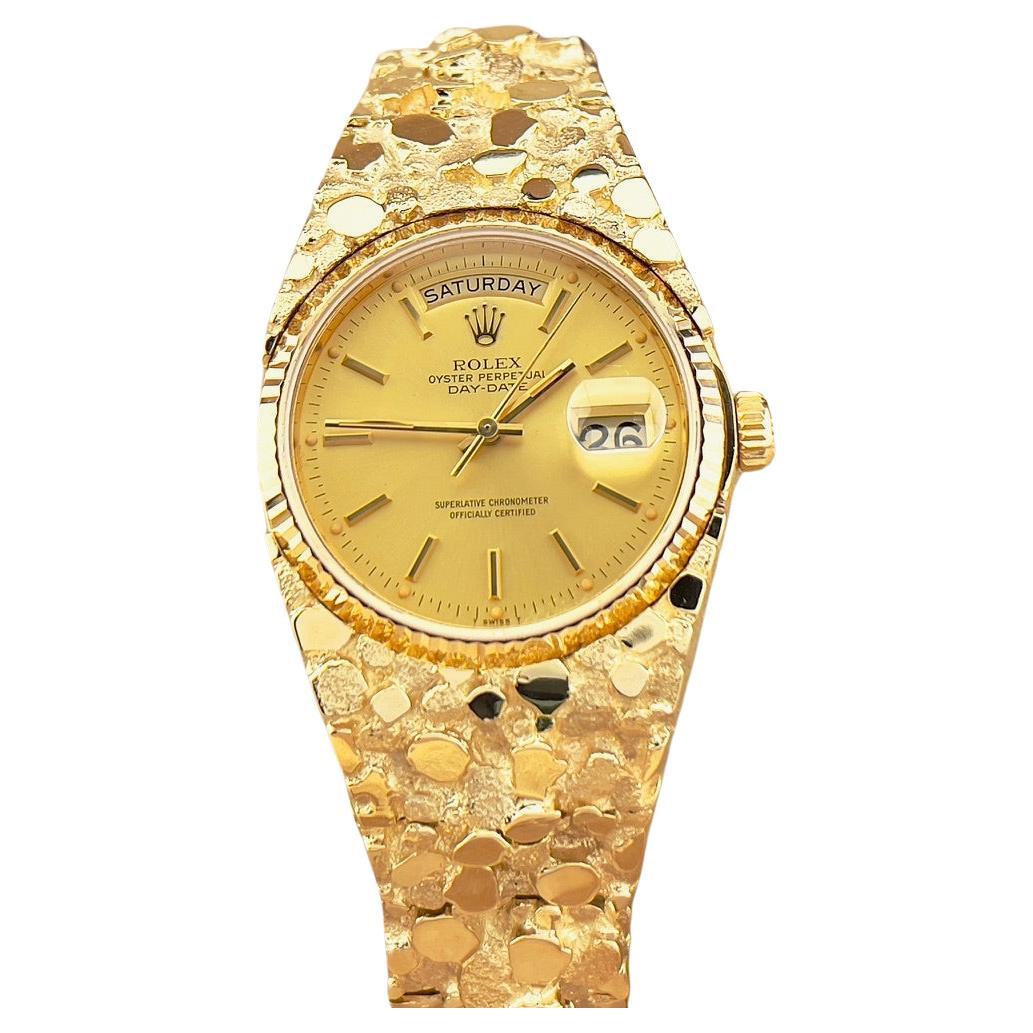 Rolex Day Date President 18038 Yellow Gold Nugget Band For Sale