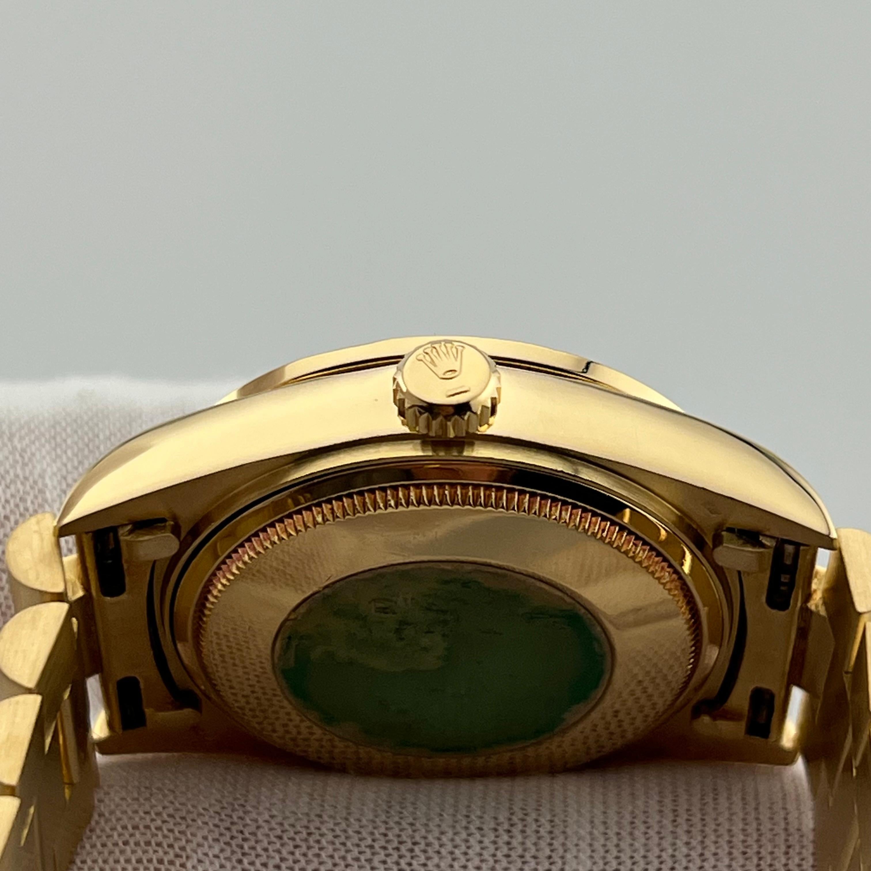 Rolex Day Date President 18138 Factory Diamond Dial Bezel & Lugs 18K Yellow Gold For Sale 6